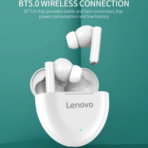 Lenovo HT06-BK Bluetooth Earbuds, White
