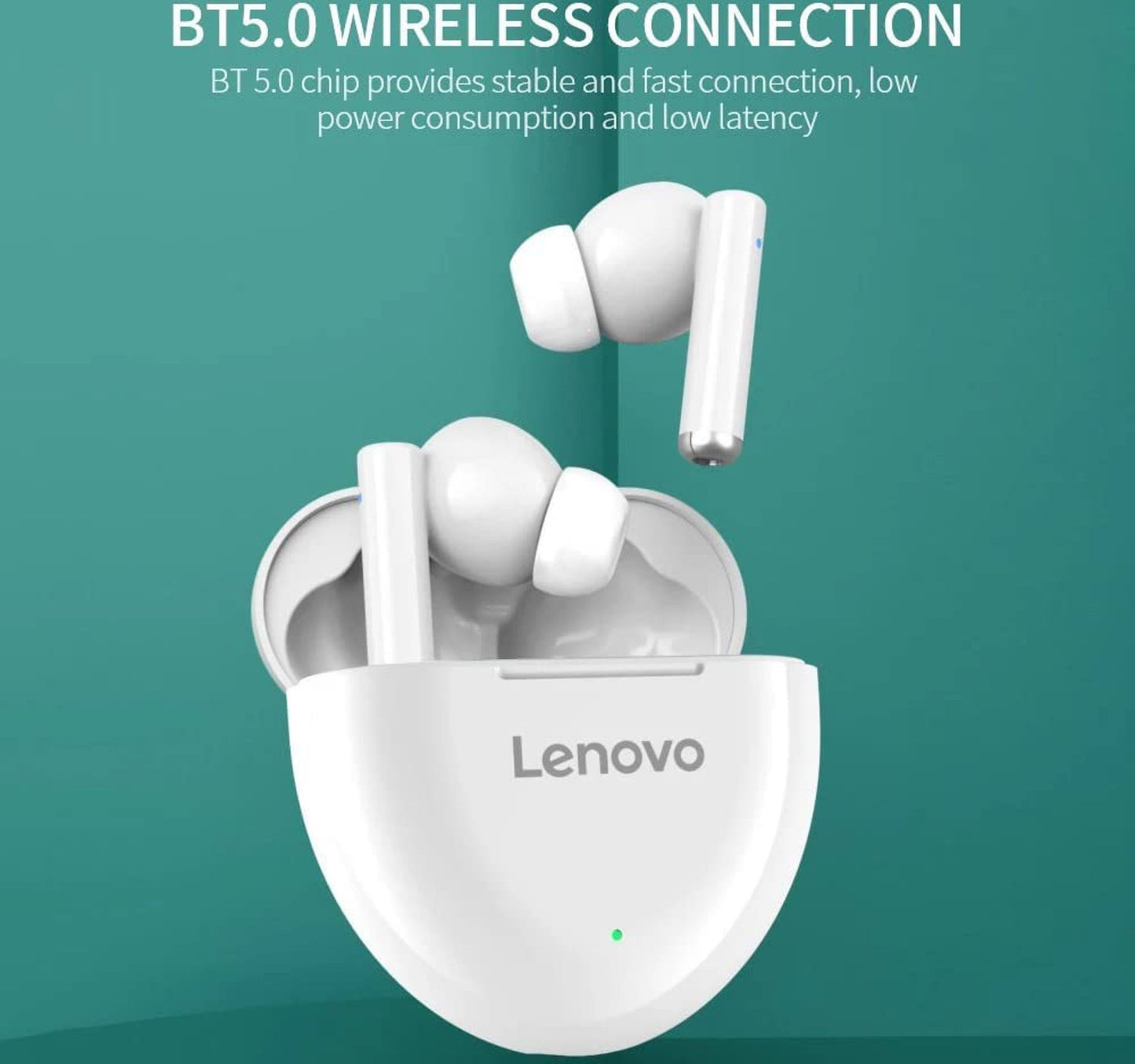 Lenovo HT06-BK Bluetooth Earbuds, White