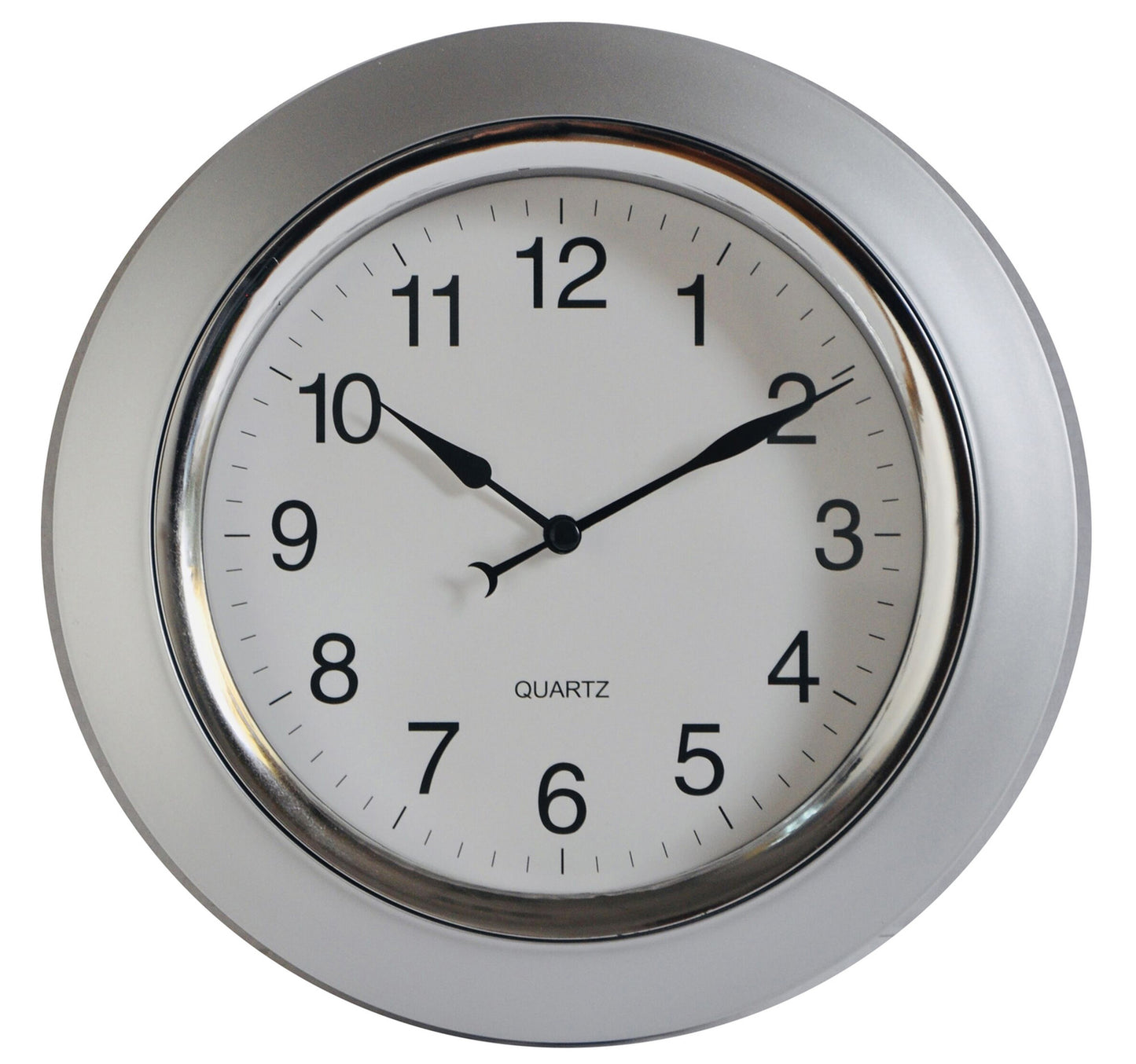 Maple Leaf Home Plastic Wall Clock, Silver, 24.2 cm, BP-R1002S