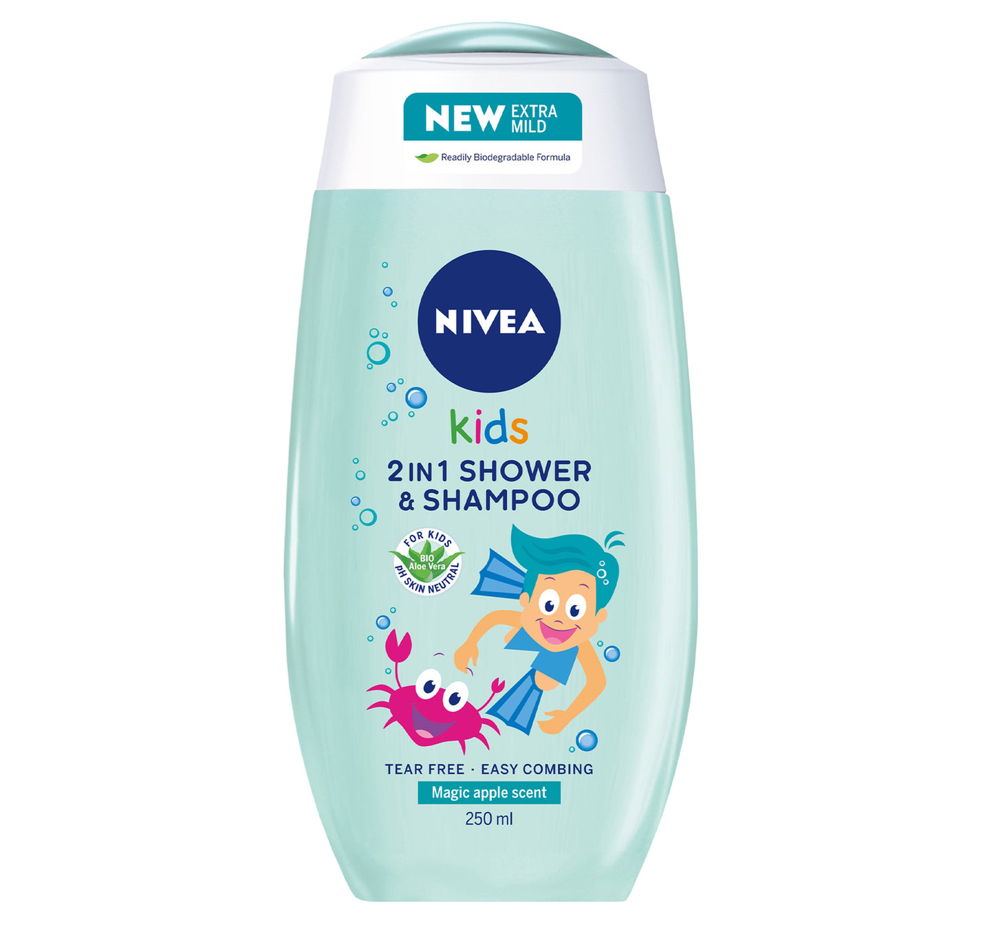 Nivea 2in1 Kids Shower & Shampoo with Bio Aloe Vera Apple Scent 250 ml