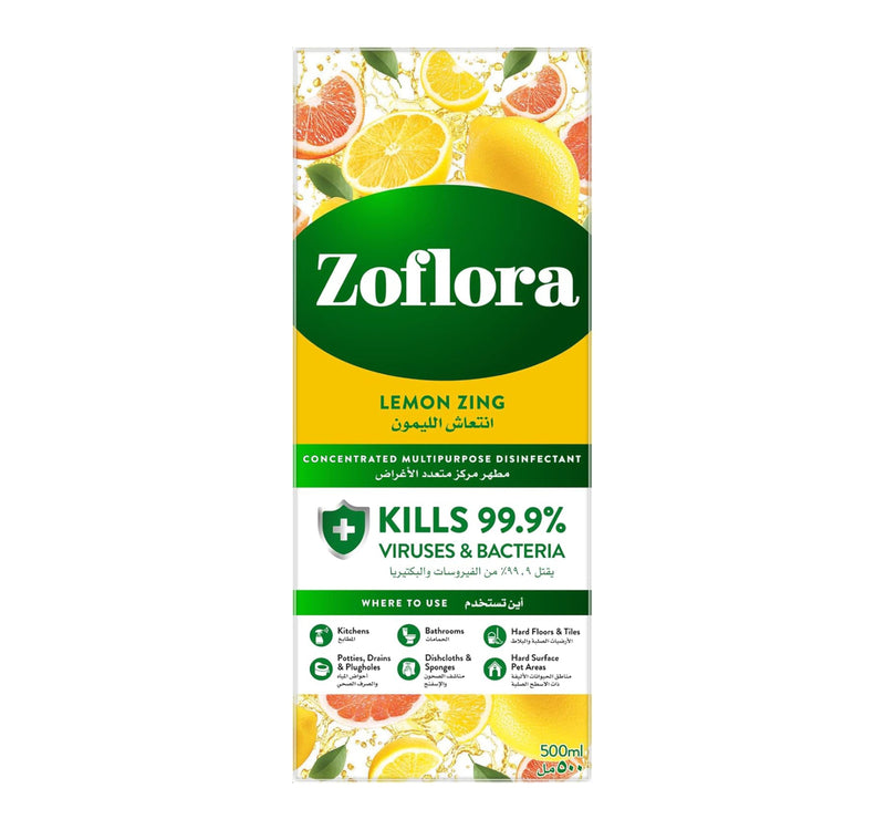 Zoflora Lemon Zing Concentrated Multipurpose Disinfectant 500 ml