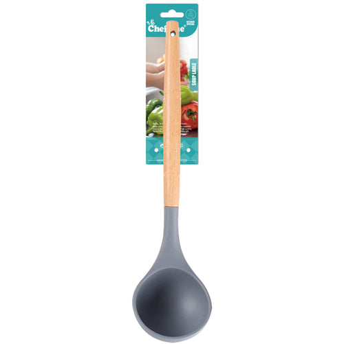 Chefline Silicone Soup Ladle with Wooden Handle, RS503