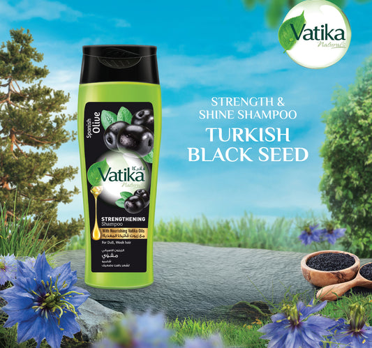 Vatika Naturals Turkish Black Seed Strength and Shine Shampoo For Weak Dull Hair 400 ml