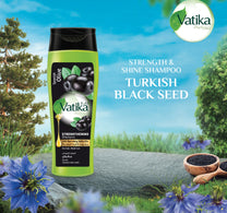 Vatika Naturals Turkish Black Seed Strength and Shine Shampoo For Weak Dull Hair 400 ml