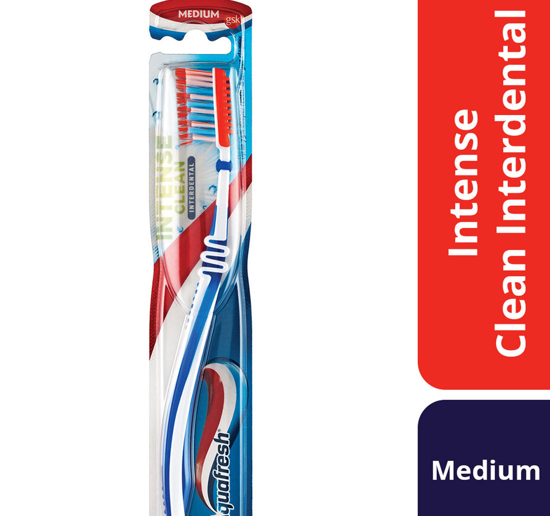 فرشاة أسنان أكوافريش متوسطة الحجم لتنظيف الأسنان المكثف، ألوان متنوعة، قطعة واحدة