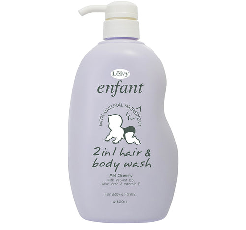 Leivy 2in1 Hair & Body Wash Mild Cleansing with Pro-Vit B5, Aloe Vera & Vitamin E 800 ml