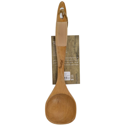 Chefline Wooden Ladle With Silicon Grip, S360