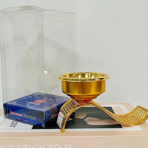 Maple Leaf Metal Incense Charcoal Burner 12.5x10cm Gold