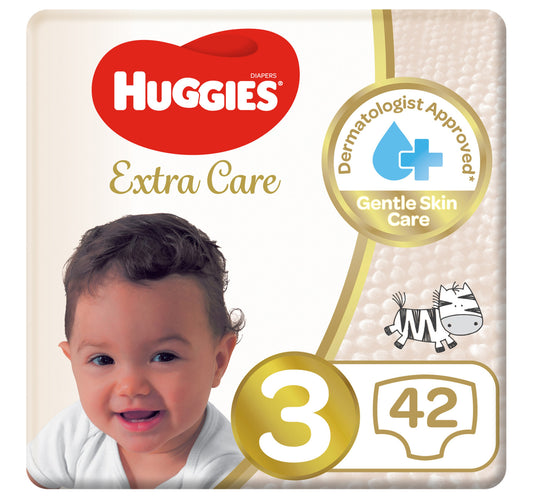 Huggies Extra Care Baby Diapers Size 3 4-9 kg Value Pack 42 pcs
