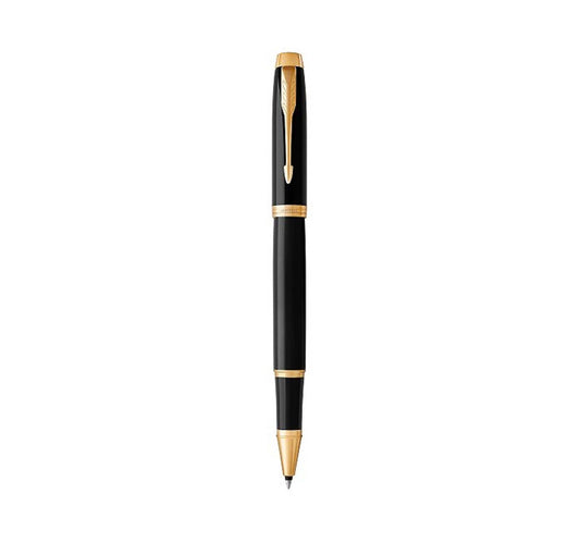 Parker Im Black Gold Trim Roller Ball Pen In Classic Box