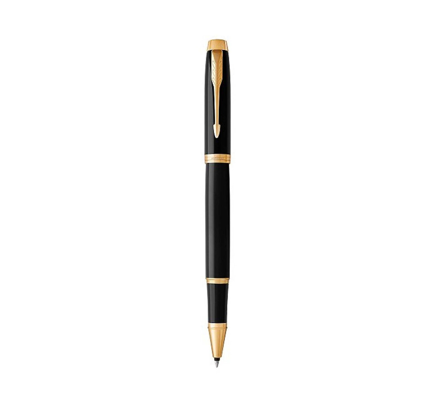 Parker Im Black Gold Trim Roller Ball Pen In Classic Box