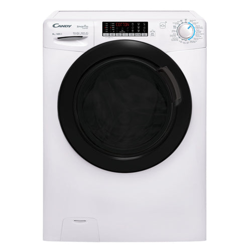 Candy Front Load Washing Machine, 8 kg, 1400 RPM, White, CSO486TWMB6-19