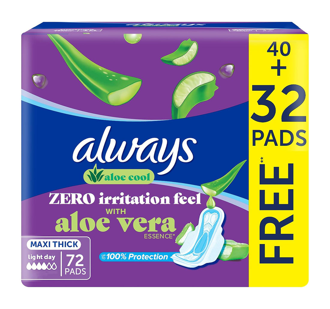 Always Maxi Thick Aloe Vera Sanitary Pads with Wings 72 pcs