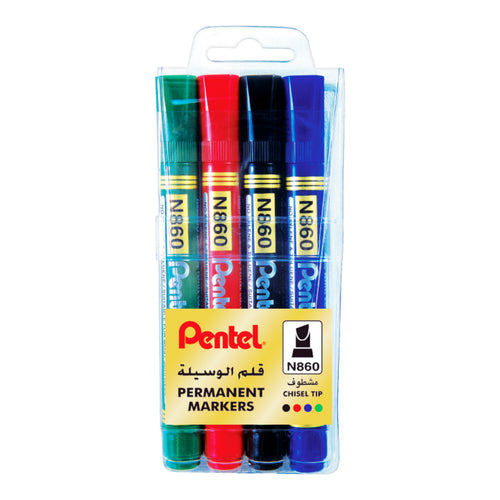 Pentel Permanent Markers 4 Colors PE-N860-04