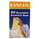 Dana Resealable Sandwich Bag Size 18 cm x 16.5 cm 50 pcs