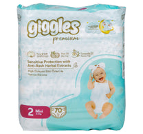 Giggles Premium Baby Diaper Mini Size 2 3-6 kg 70pcs