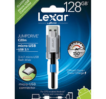 Lexar Jump Drive Micro USB Flash Drive, 128 GB, C20M-128BBEU