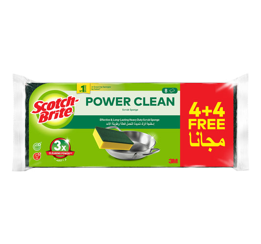Scotch Brite Power Clean Heavy Duty Scrub Sponge Value Pack 8 pcs