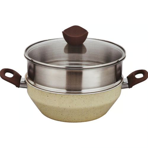 Chefline Nonstick Wok Pan With Steamer Set, 24cm, 4 pcs, MK001