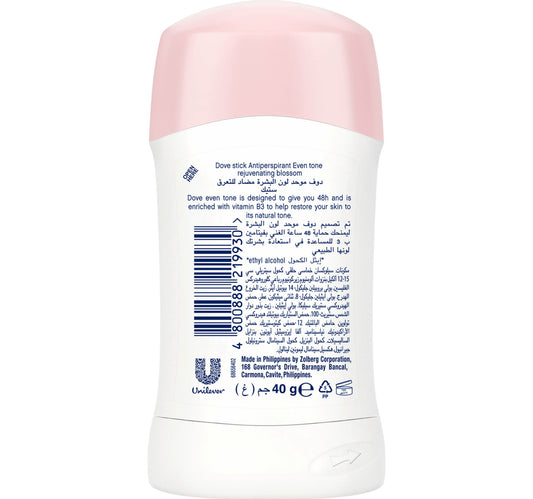 Dove Even Tone Rejuvenating Blossom Anti-Perspirant Deodorant Stick 40 g