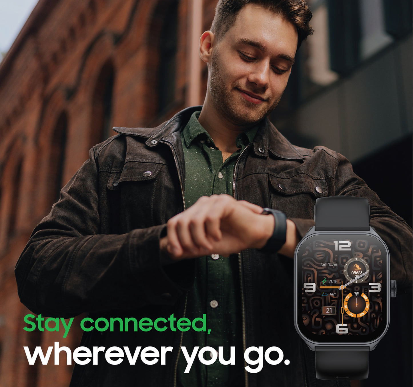 Iends Silicone Smartwatch, 1.75 inches Display, Assorted, IE-W005