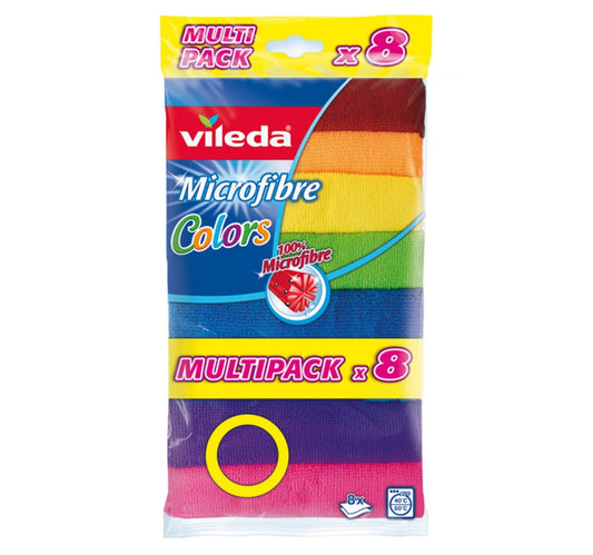 Vileda Microfibre Colors All Purpose Cloth 8 pcs