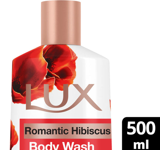 غسول الجسم الفاخر برائحة الكركديه الرومانسية من لوكس، 500 مل