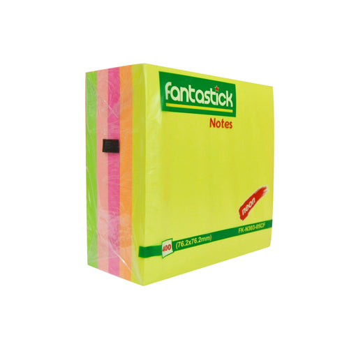 Fantastick Sticky Notes, 3 x 3 inches, Assorted Colors, FK-N303-05CF