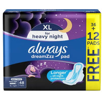Always Maxi Thick Dreamz For Heavy Night Sanitary Pads XL 36 + 12 pcs