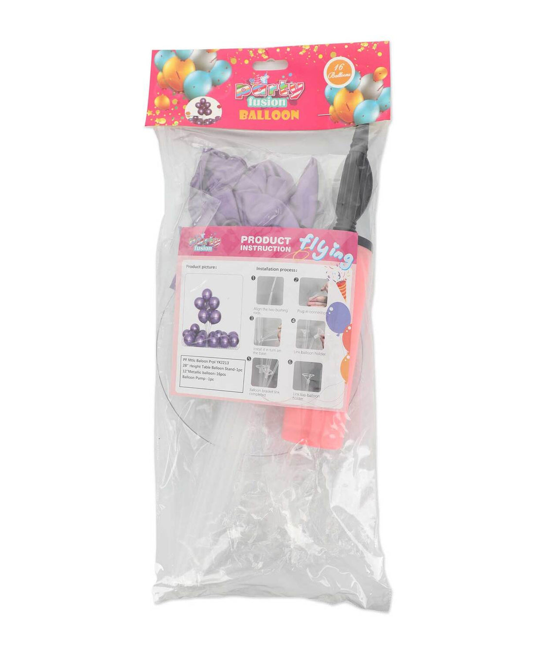 Party Fusion Metalic Balloon Prpl YK2213 16s