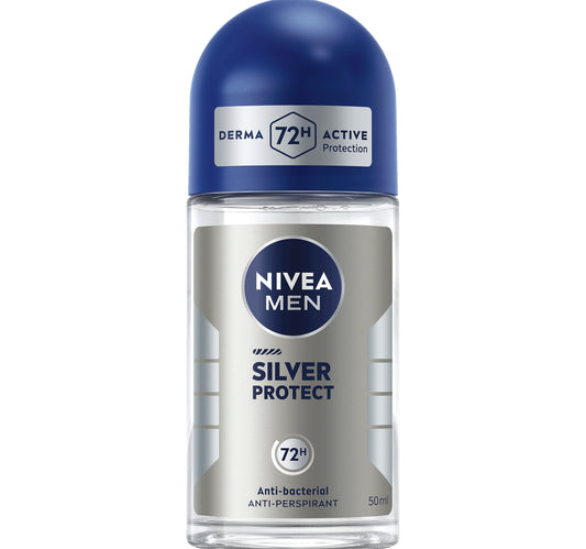 مزيل العرق نيفيا مين سيلفر بروتيكت للرجال، مضاد للبكتيريا، رول أون، 50 مل