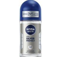 مزيل العرق نيفيا مين سيلفر بروتيكت للرجال، مضاد للبكتيريا، رول أون، 50 مل