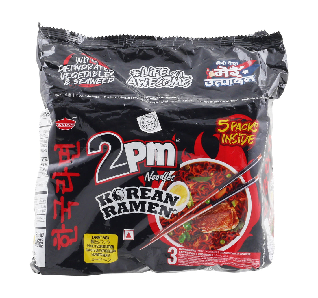 2PM Noodles Korean Ramen With Vegetables & Seaweed 5 x 100 g