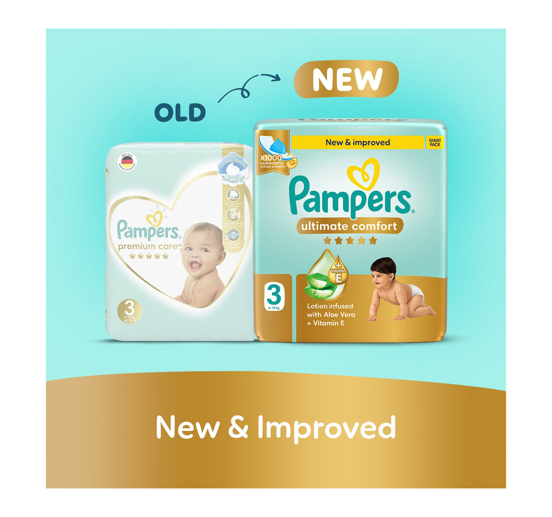 Pampers Ultimate Comfort Taped Diapers, Size 3, 6-10kg, Giant Pack, 84 pcs