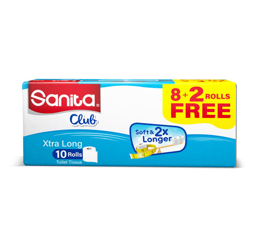 Sanita Club Toilet Tissue Plain 2ply 10 Rolls