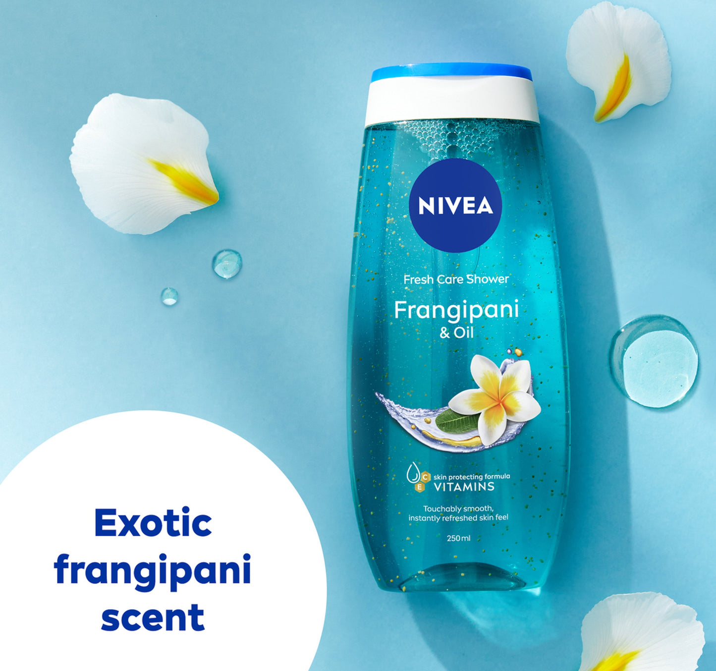 Nivea Frangipani & Oil Shower Gel Refreshing Body Wash with Caring Oil Pearls & Floral Scent 250 ml