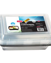 LuLu Black Base Square Containers With Lid 28oz 5 pcs