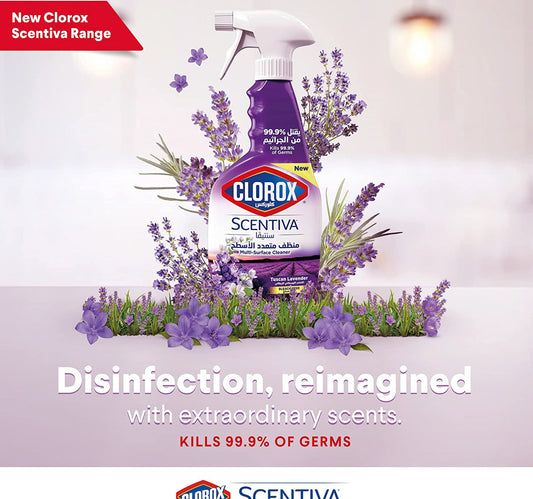 Clorox Scentiva Multi Surface Spray Cleaner Tuscan Lavender Bleach Free 500 ml