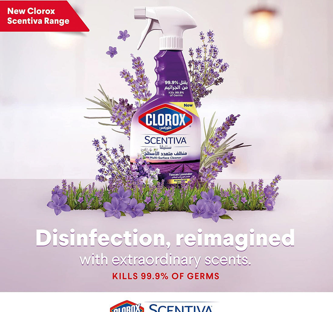 Clorox Scentiva Multi Surface Spray Cleaner Tuscan Lavender Bleach Free 500 ml