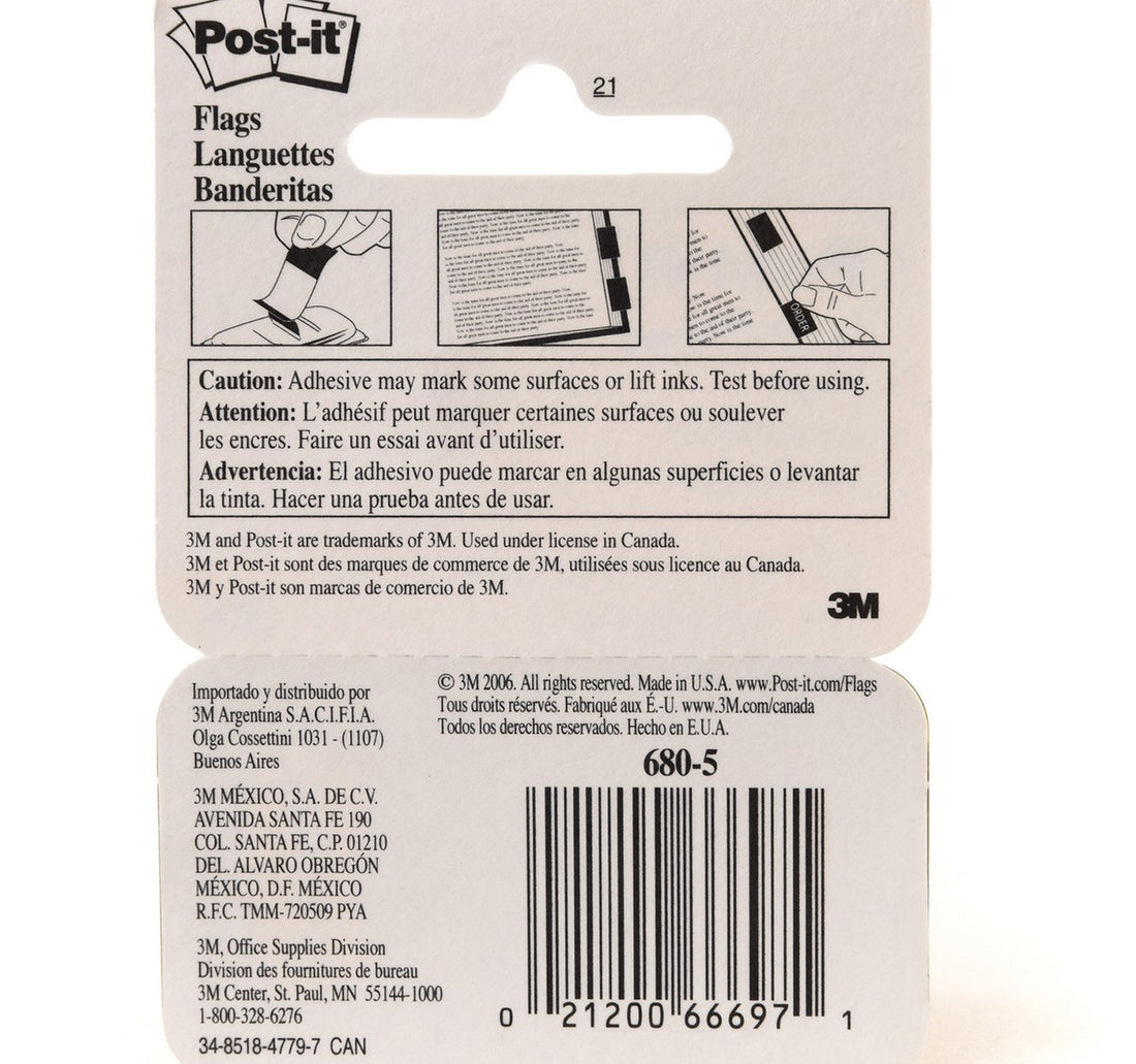 3M Post-it Flags & Markers- Yellow - 1inch x 1.7inch 50 Sheets