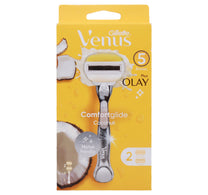 شفرات جيليت فينوس 5 بلس أولاي كومفورت جلايد بمقبض معدني بجوز الهند + 2 خرطوشة