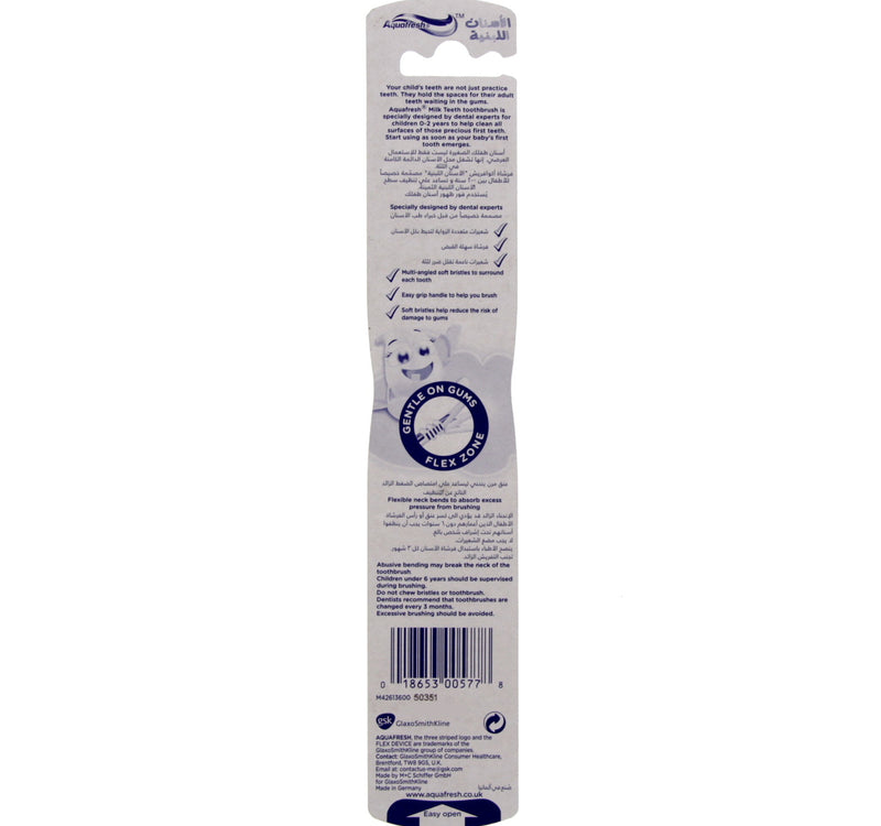 Aquafresh Milk Teeth Soft Toothbrush Assorted Colours 1 pc