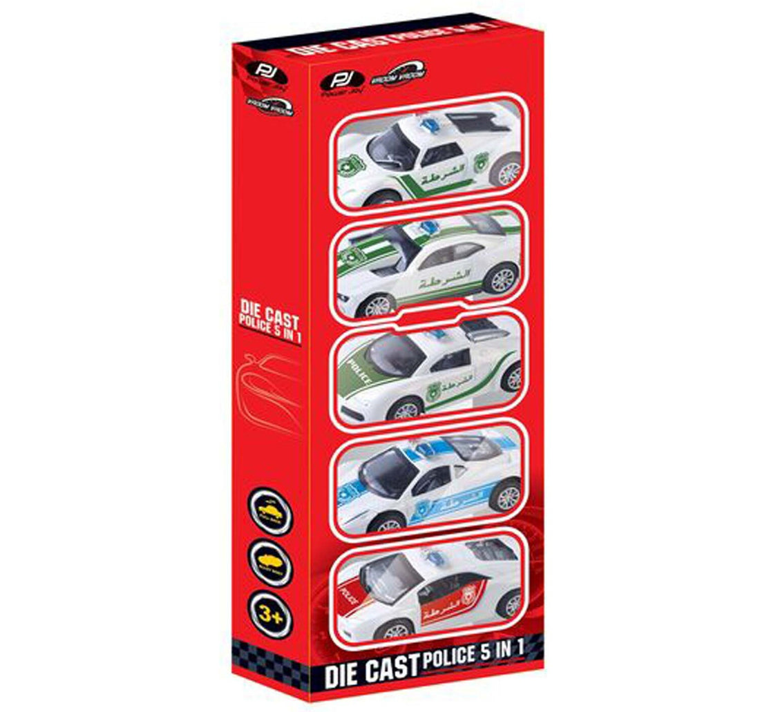 Power Joy Diecast UAE Police Cars 5 pcs Assorted CRD103
