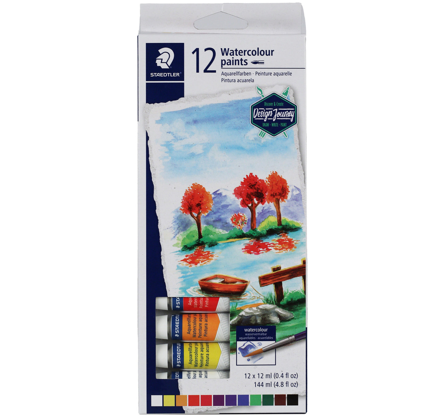 ألوان مائية من ستيدلر 8880، 12 لونًا