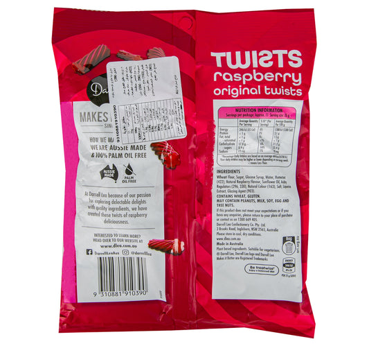 Darrell Lea Twist Raspberry 280 g