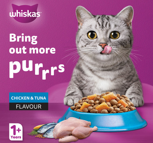 Whiskas Chicken & Tuna Flavour Hairball Control Dry Food for Adult Cat 1.1 kg