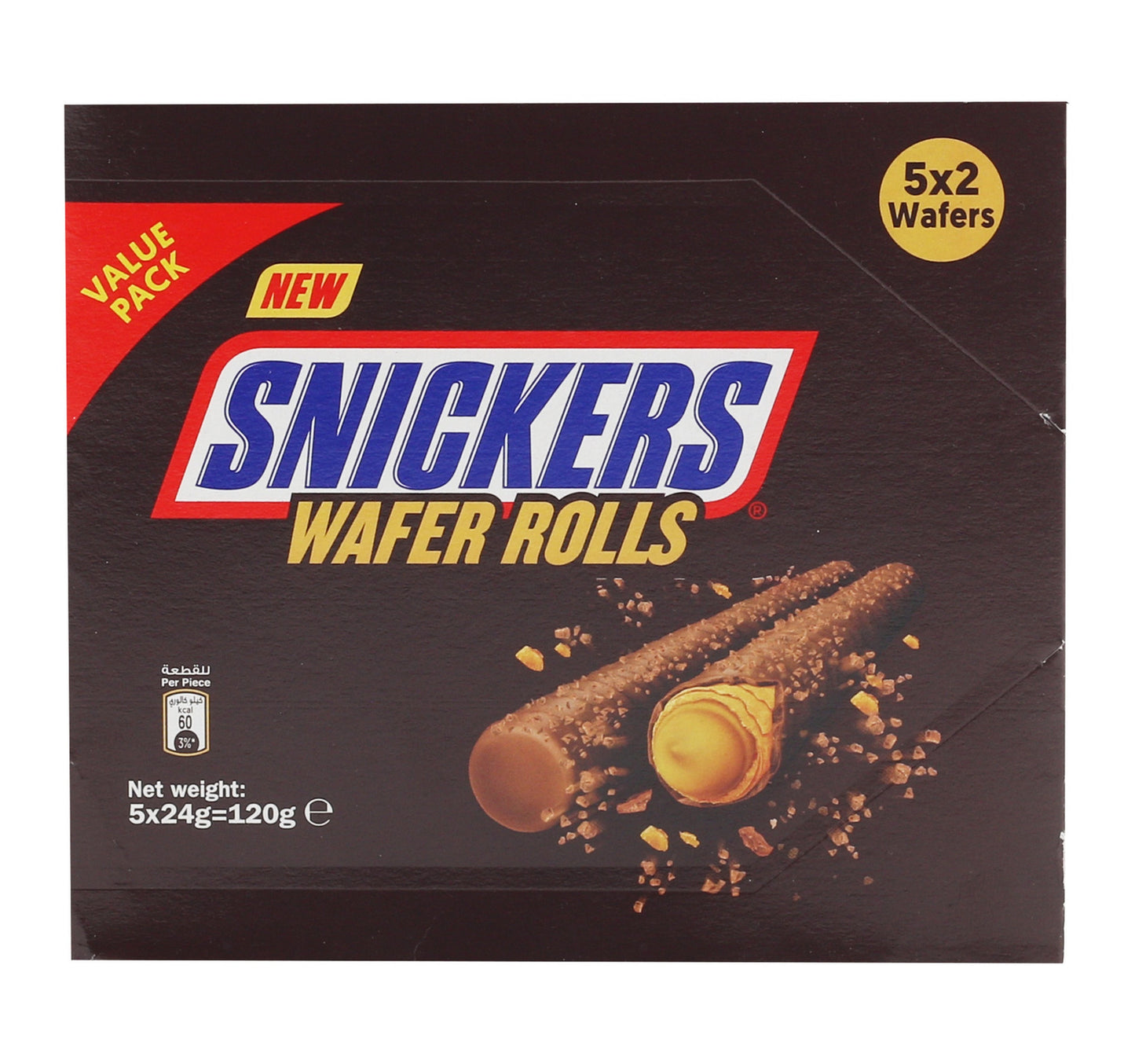 Snickers Wafer Rolls With Peanut Flavour 5 x 24 g