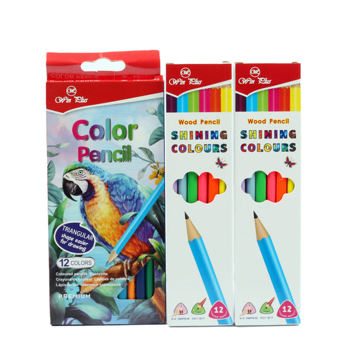 Win Plus HB Pencil + Color Pencil SA-205 + SG-9712 36 pcs
