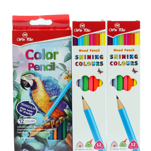 قلم رصاص وين بلس HB + قلم رصاص ملون SA-205 + SG-9712 36 قطعة