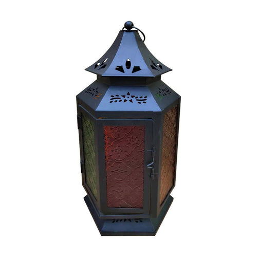 Maple Leaf Decorative Metal Fanoos Lantern 14.5x17x36cm JK6618L